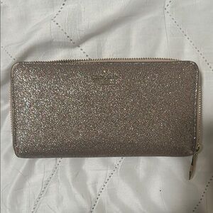 Kate Spade Silver Wallet Sparkly Finish
